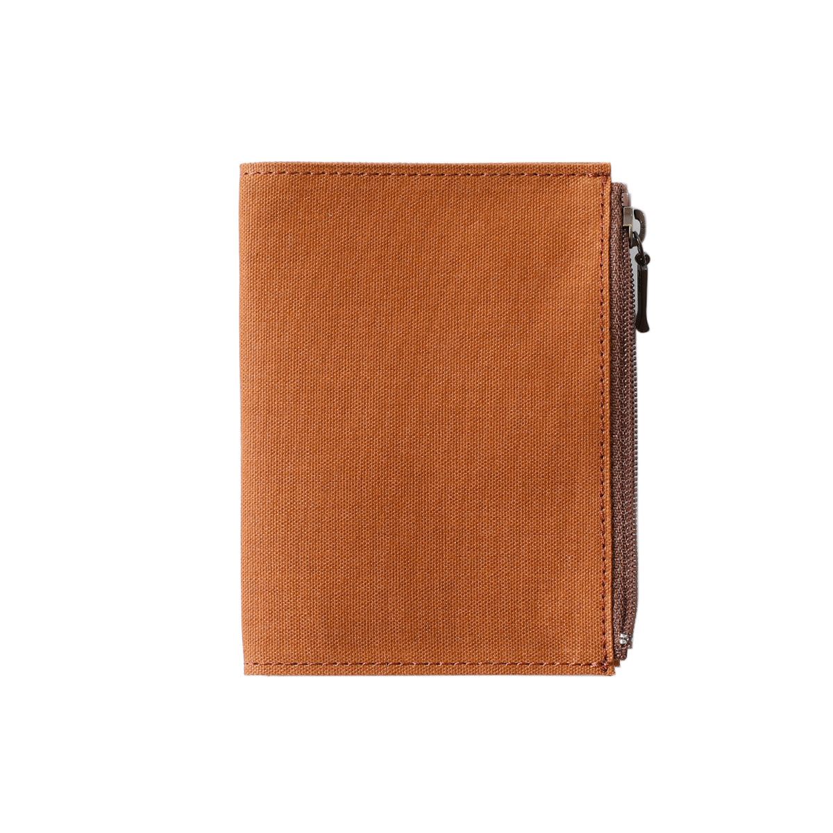 Passport Size Cotton Zipper Case Brown