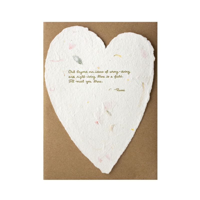Rumi Floral Poem Letterpress Card