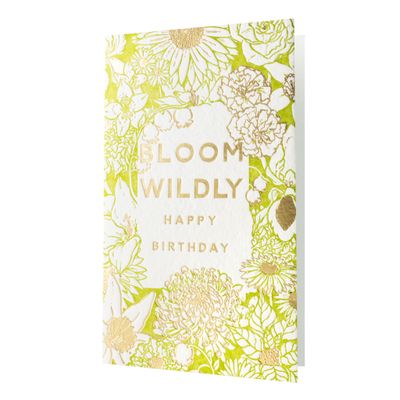 Birthday Notes in Bloom Letterpress Greeting Card