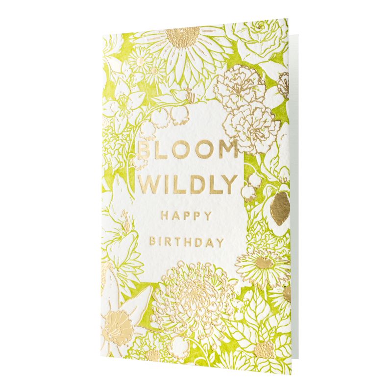 Birthday Notes in Bloom Letterpress Card