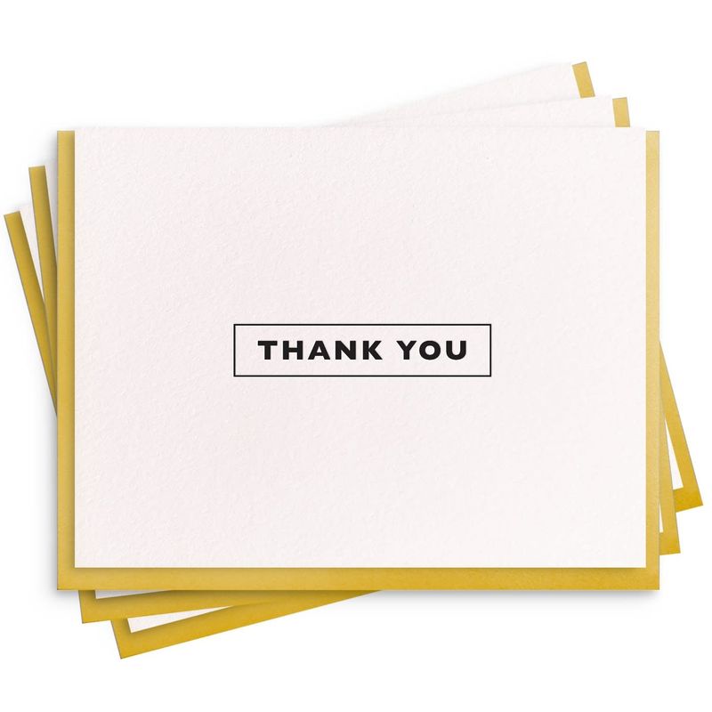 Thank You Letterpress Card Box of 6