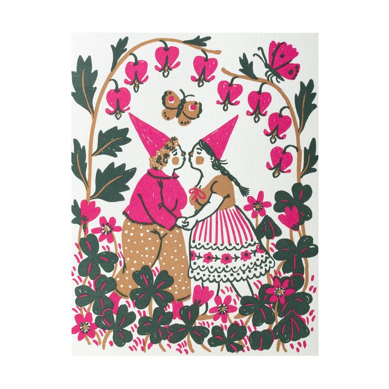 Kissing Butterflies Letterpress Card