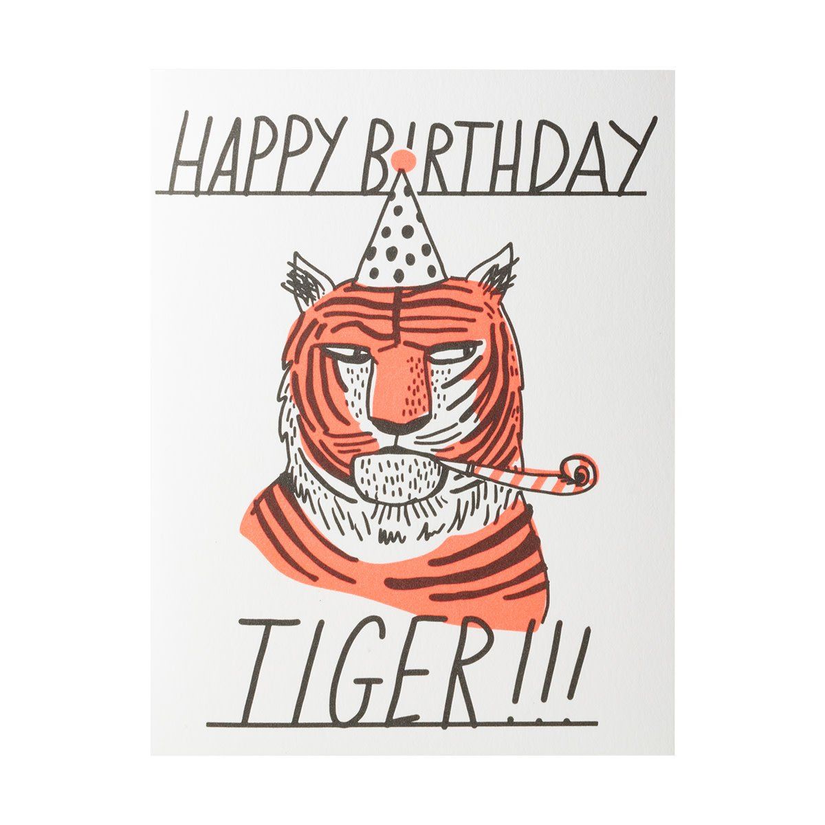 Tiger Side Eye Birthday Letterpress Card
