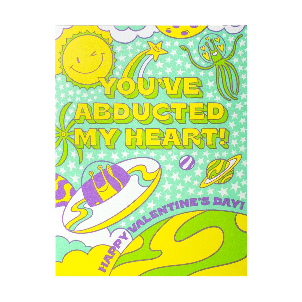 Abducted My Heart Valentine&#39;s Day Letterpress Card