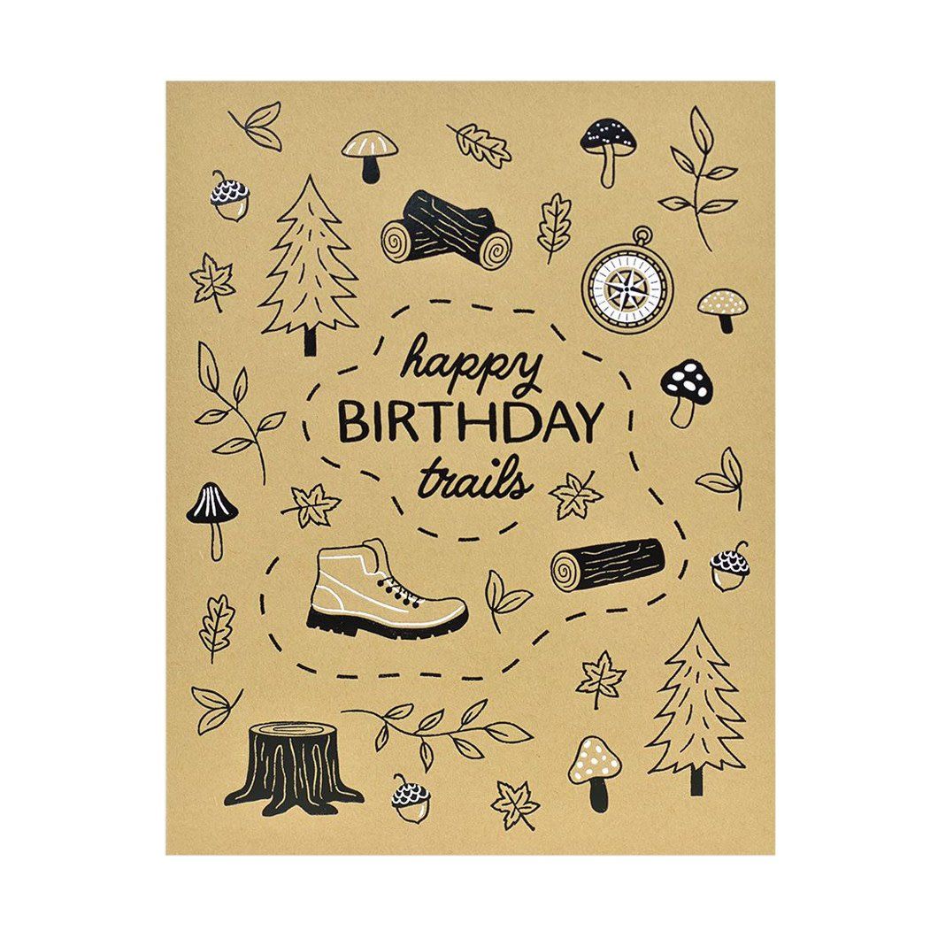 Birthday Trails Letterpress Card