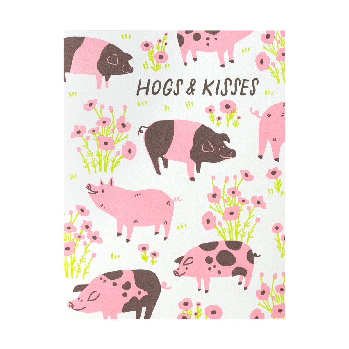 Hogs &amp; Kisses Letterpress Card