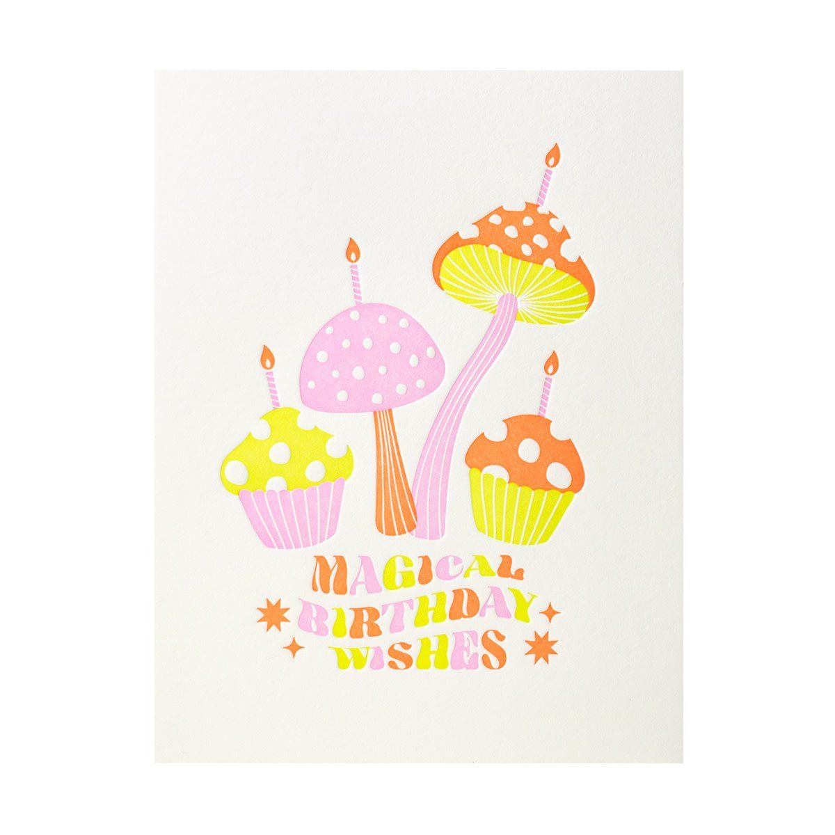 Magic Mushroom Wishes Letterpress Card