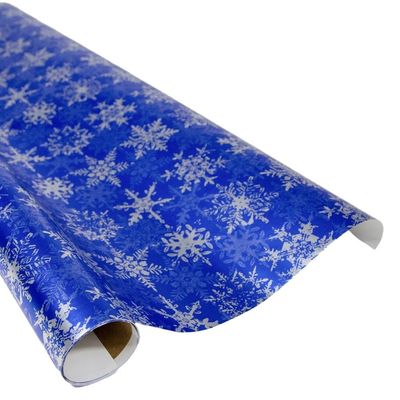 Snowfall Blue Foil Roll Wrap
