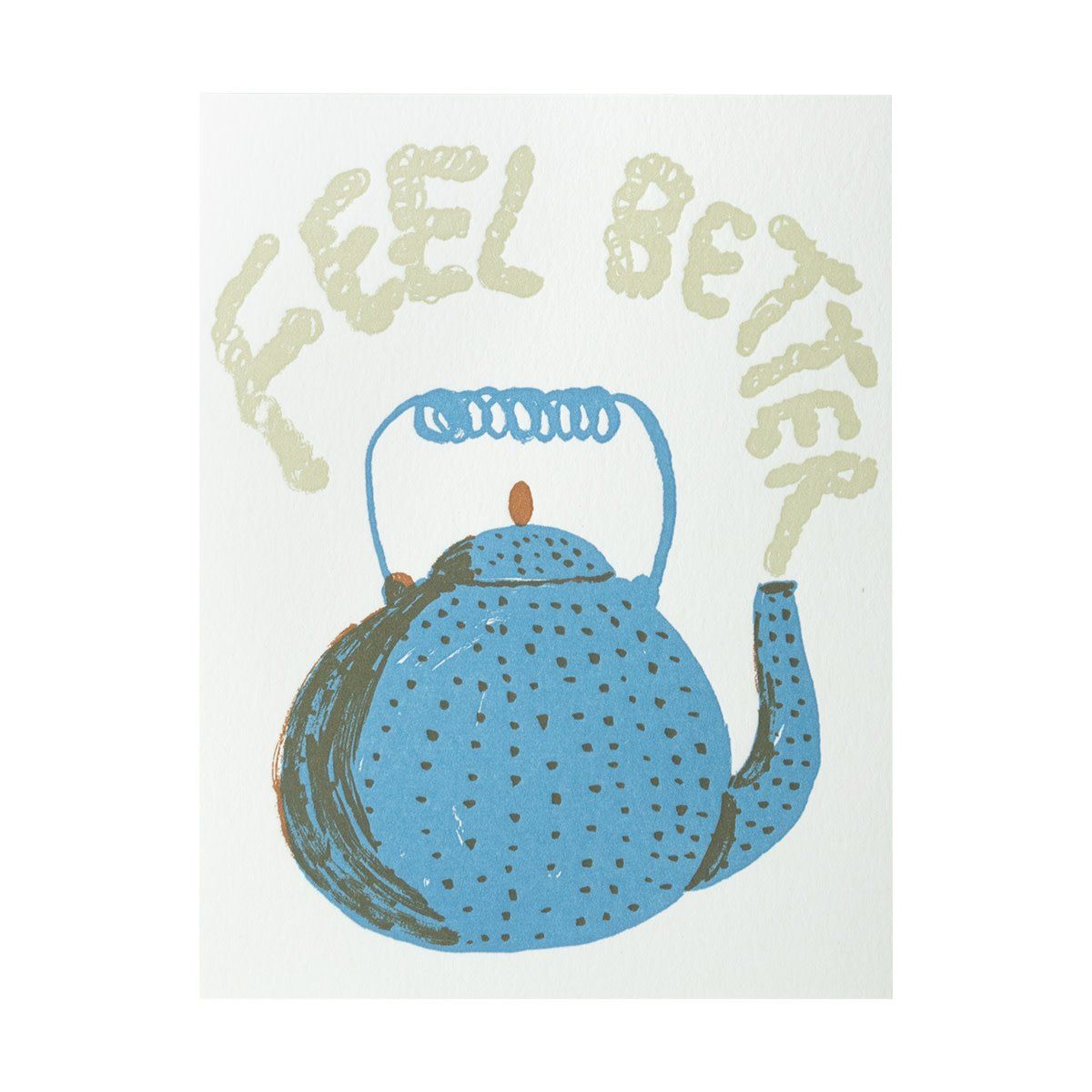 Feel Better Teapot Letterpress Card