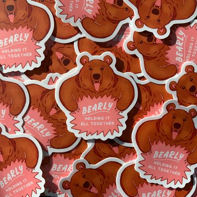 Bearly Holding it Together Sticker