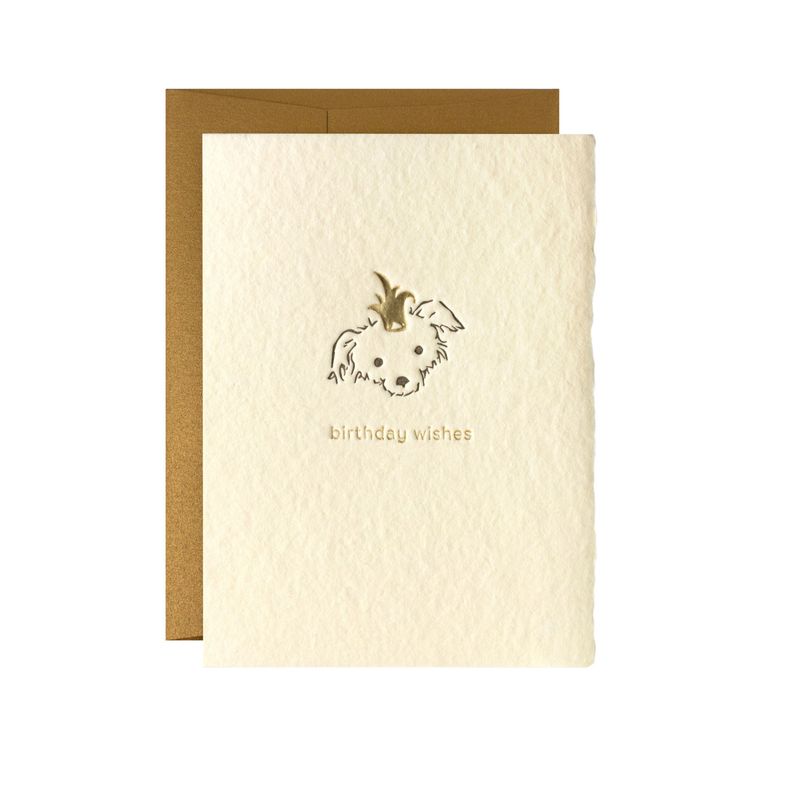 Birthday Wishes Adorable Animal Handmade Paper Letterpress Card