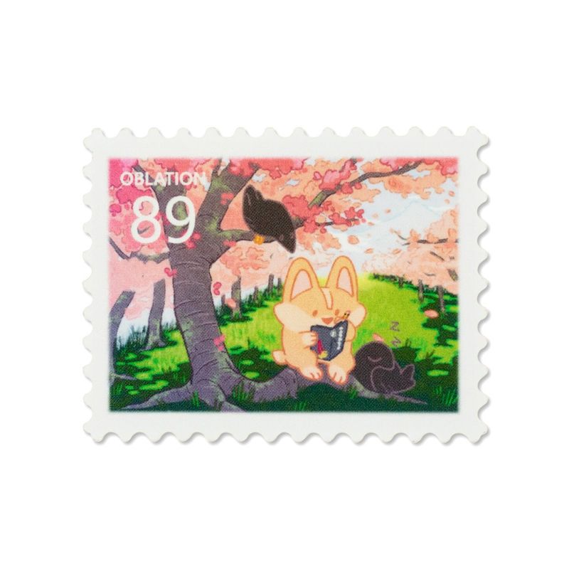 Oblation Corgi Hanami Sticker