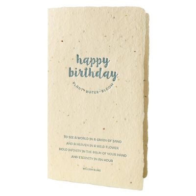Happy Birthday Wildflower Mix Letterpress Handmade Paper Card