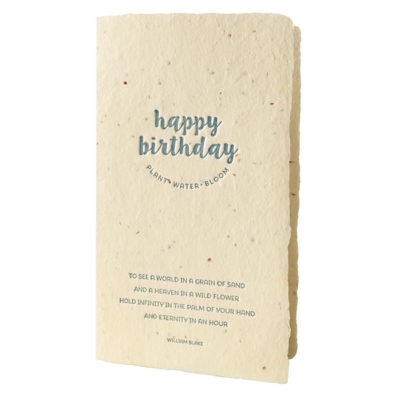 Happy Birthday Wildflower Mix Letterpress Handmade Paper Card
