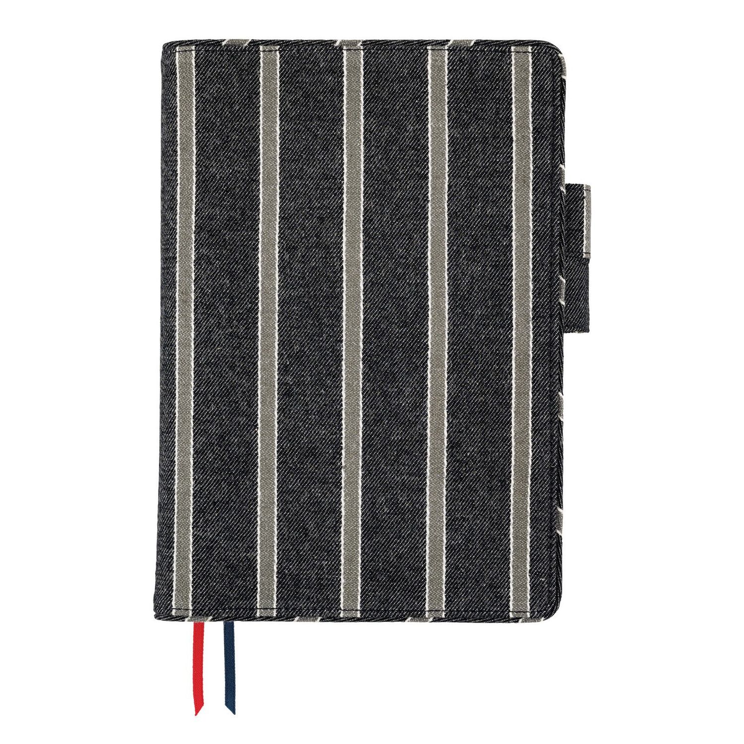 Hobonichi Techo Lined Fabric: Twill (Navy x Gray) A5
