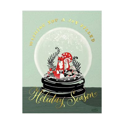 Fox Snowglobe Holiday Card