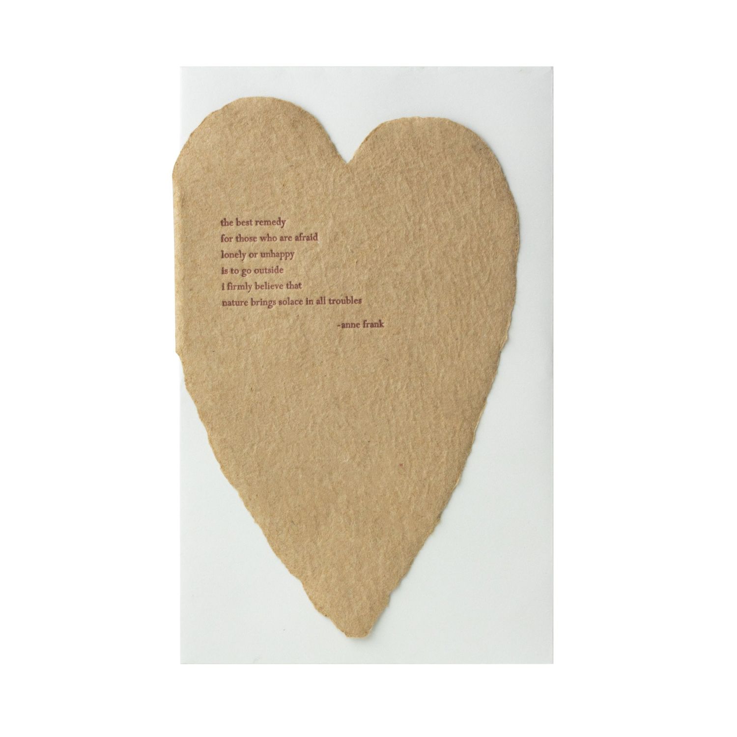Anne Frank Poem Letterpress Kraft Heart