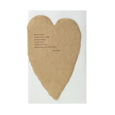 Anne Frank Poem Letterpress Heart Card