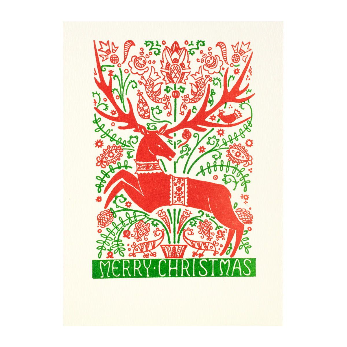 Folk Deer Greeting Card