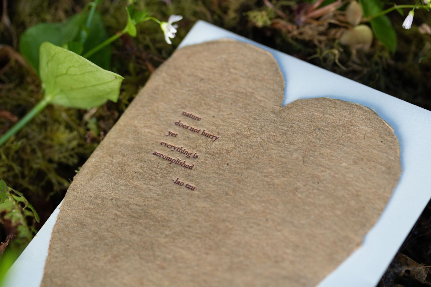 Lao Tzu Poem Letterpress Heart