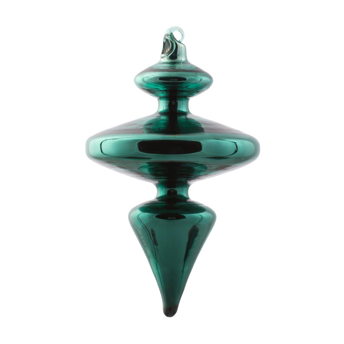 Opaque Glass Finial Ornament Emerald