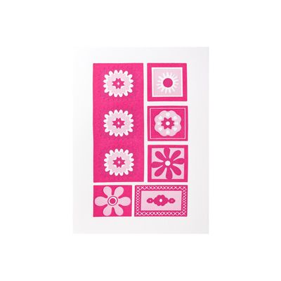 Flower Quilt Letterpress Card