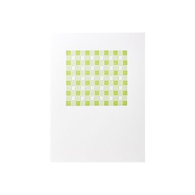 Green Gingham Letterpress Card