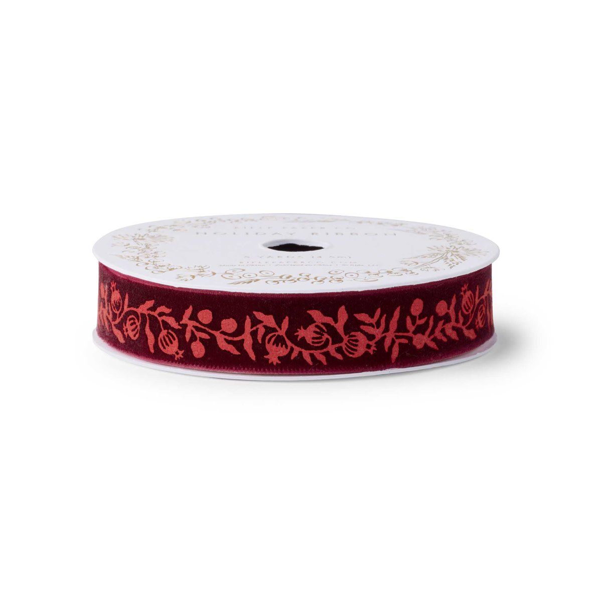 Christmastide Pomegranate Velvet Ribbon