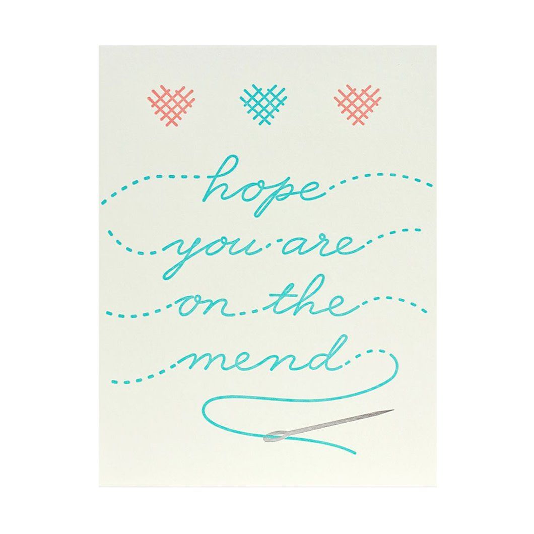 On The Mend Letterpress Card