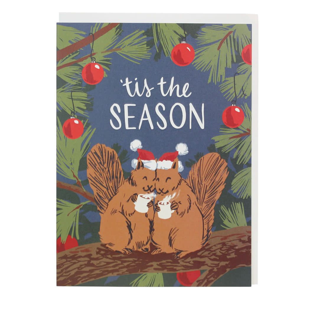 Squirrels with Cocoa Christmas Card