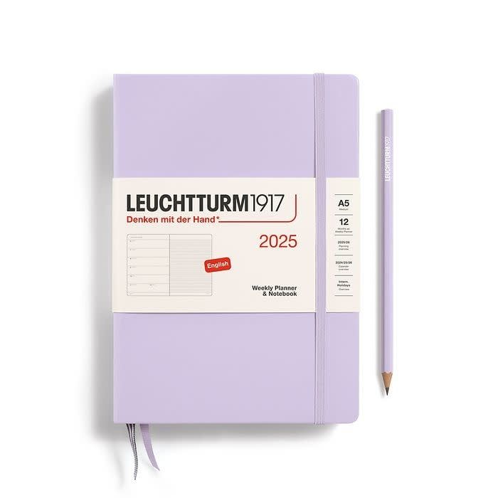 Leuchtturm 2025 A5 Weekly Planner &amp; Notebook Lilac