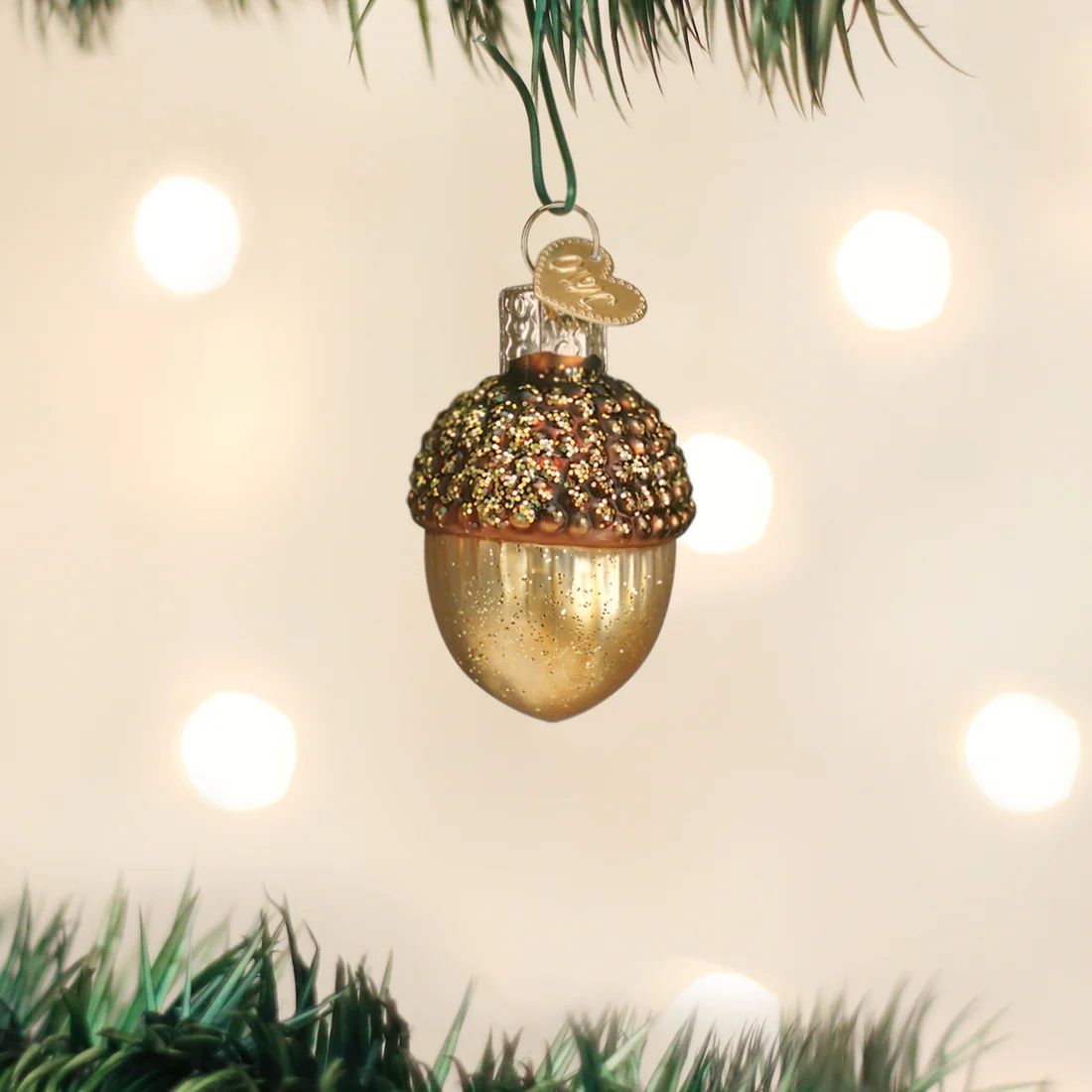 Small Acorn Glass Ornament