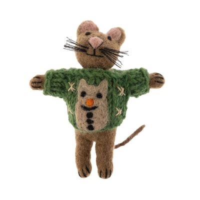 Holiday Sweater Cat Orange