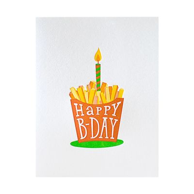 French Fried Birthday Letterpress Card