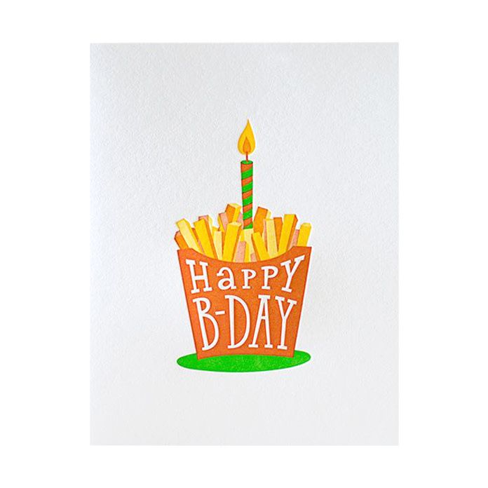 French Fried Birthday Letterpress Card
