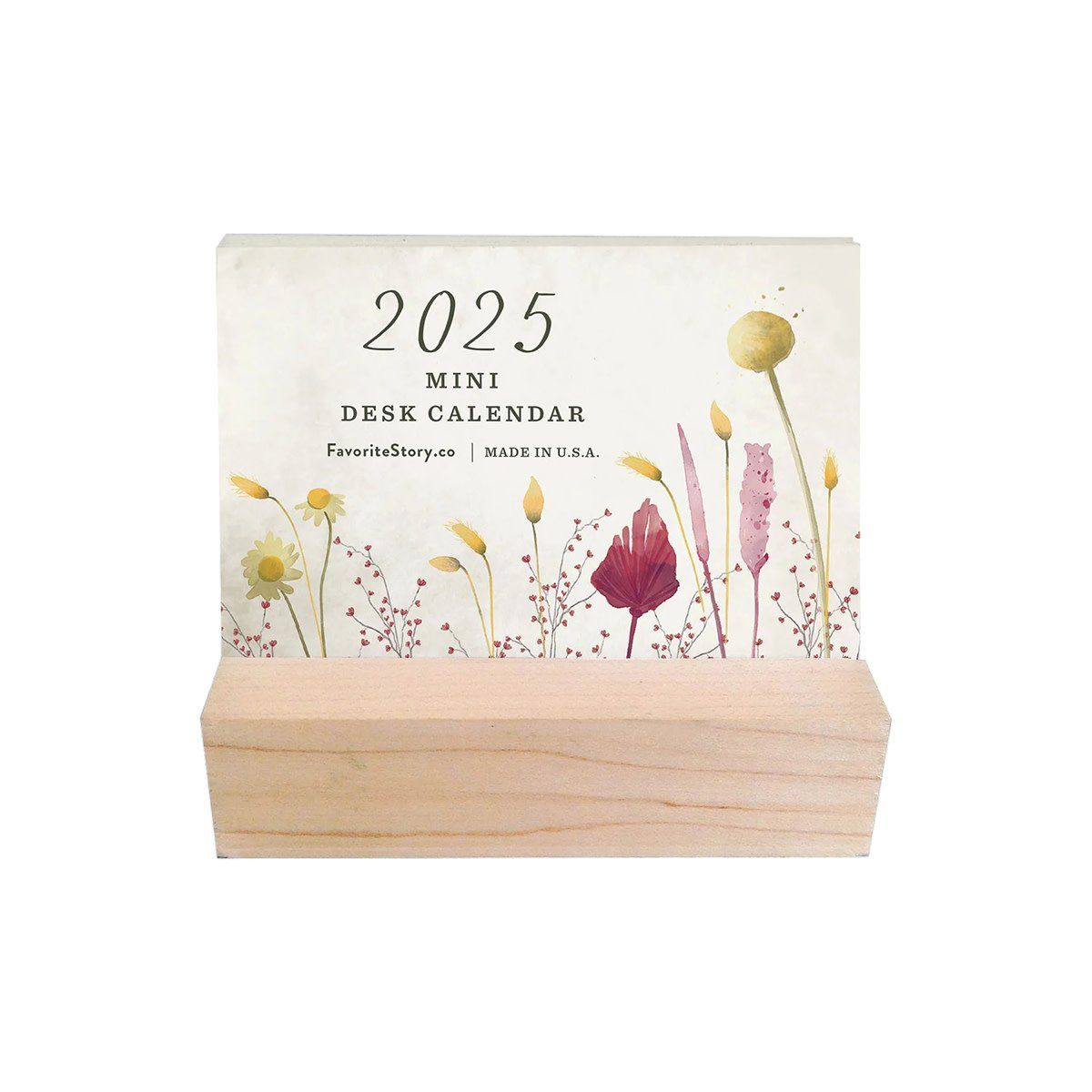 2025 Mini Desk Calendar, Dried Field Flowers