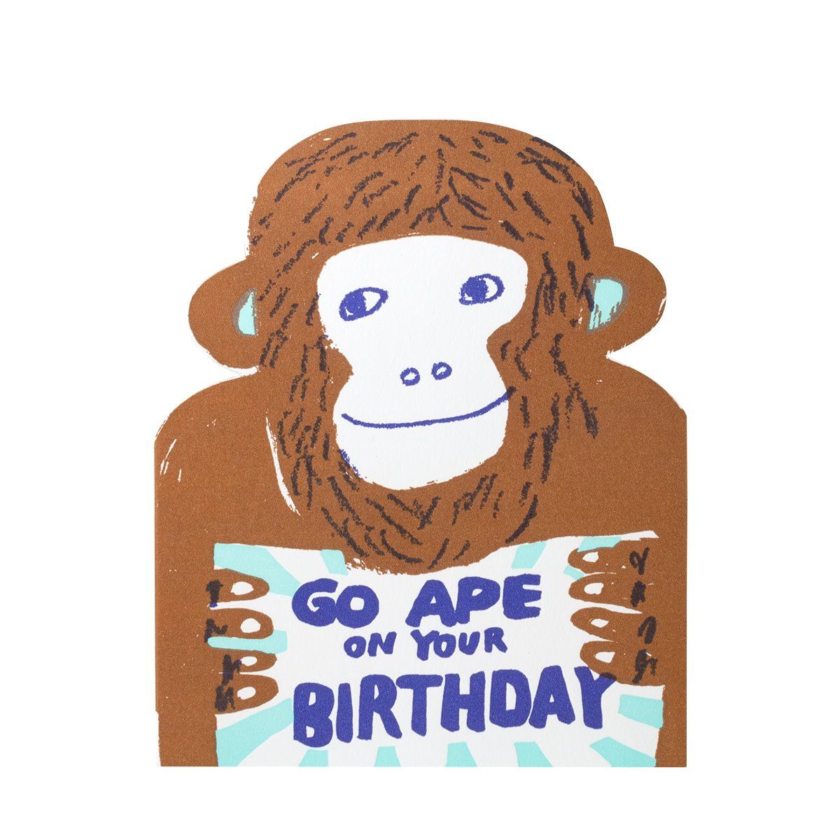 Go Ape Birthday Letterpress Card