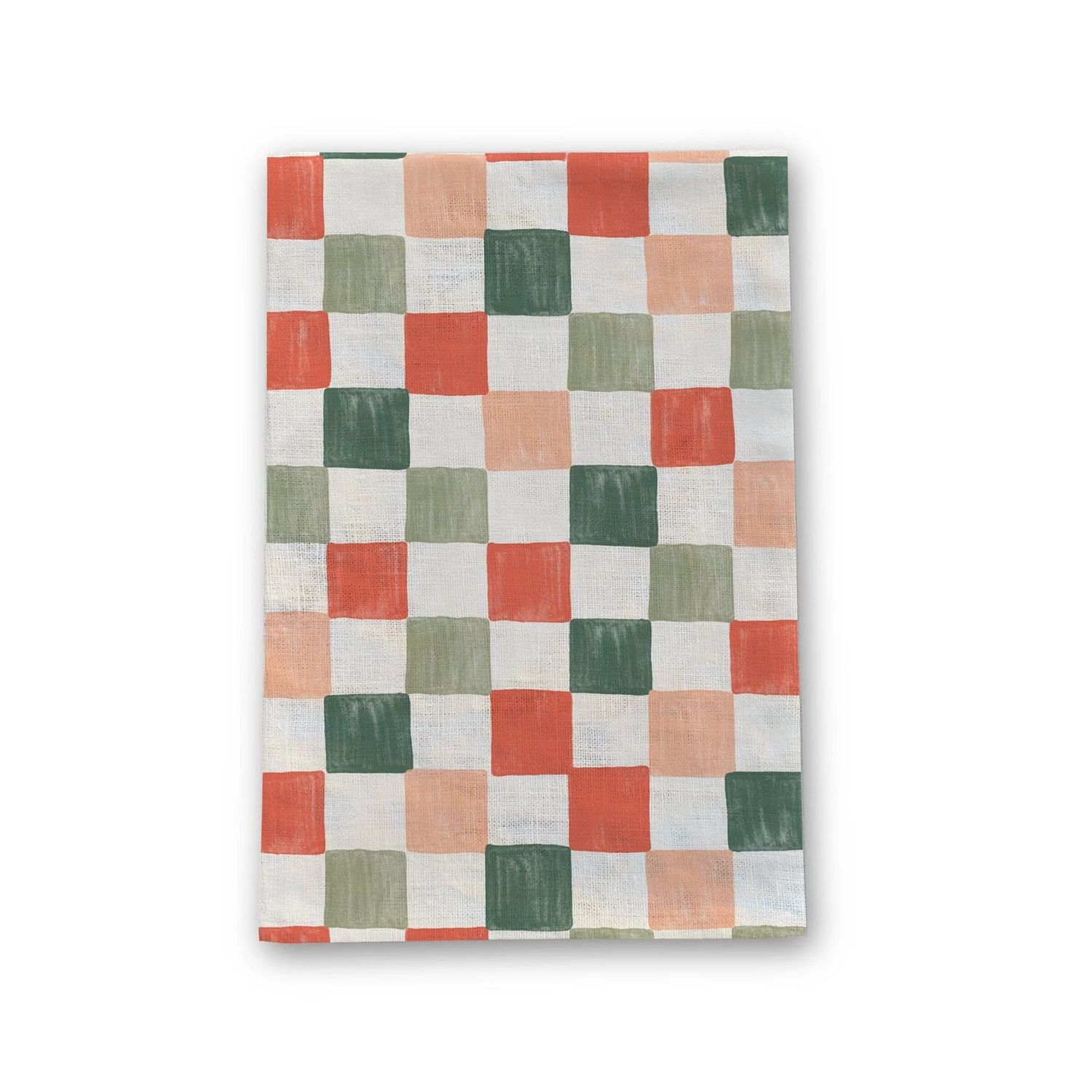 Holiday Checker Linen Tea Towel