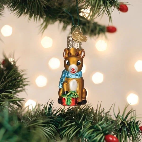 Mini Rudolph Glass Ornament