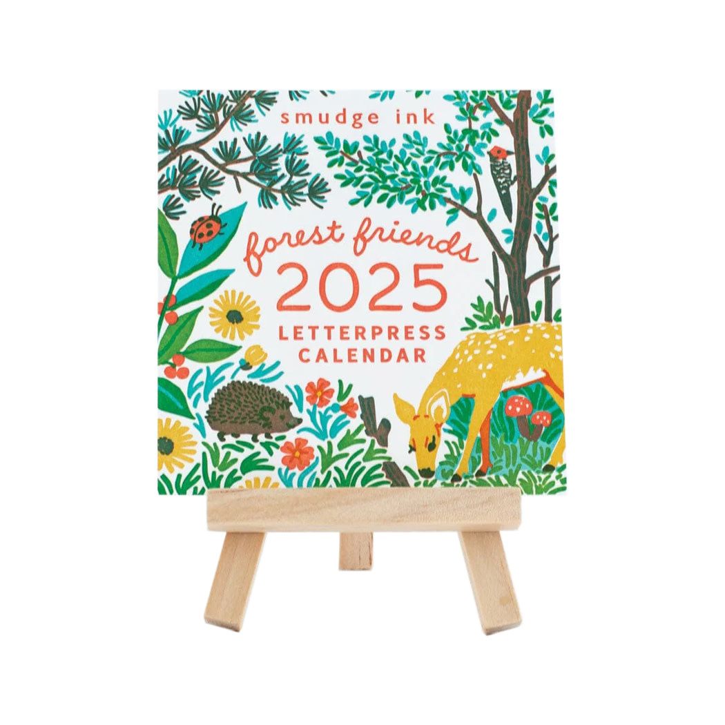 2025 Forest Friends Letterpress Desk Calendar