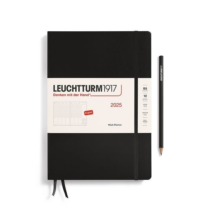 2025 B5 Composition Week Planner Black
