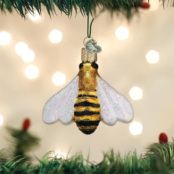 Honey Bee Glass Ornament