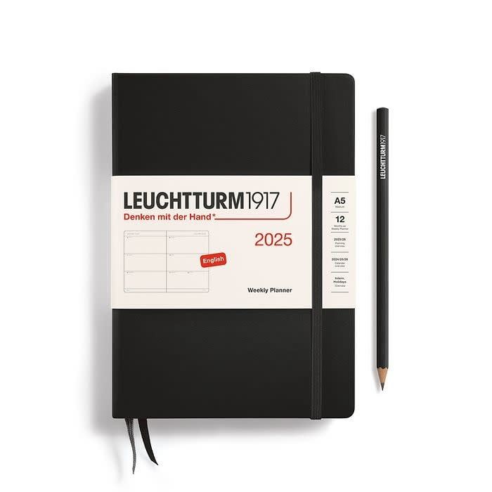 2025 A5 Weekly Planner Black