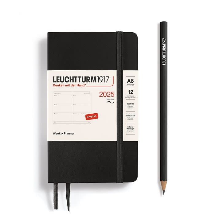 2025 A6 Pocket Softcover Weekly Planner Black