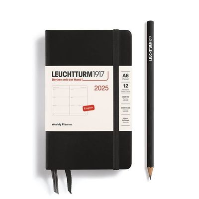 2025 A6 Pocket Weekly Planner Black