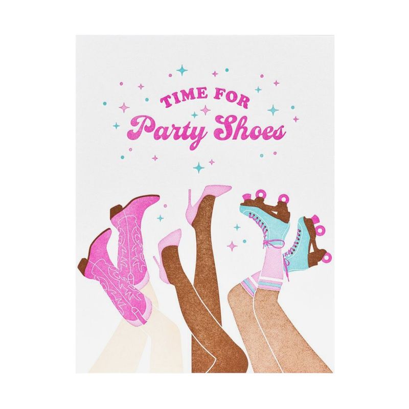 Party Shoe Time Letterpress Card