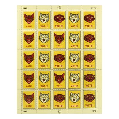 Ravi Zupa Vote! Cat Stamps