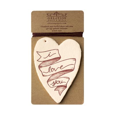 I Love You Letterpress Gift Tags - Pack of 6
