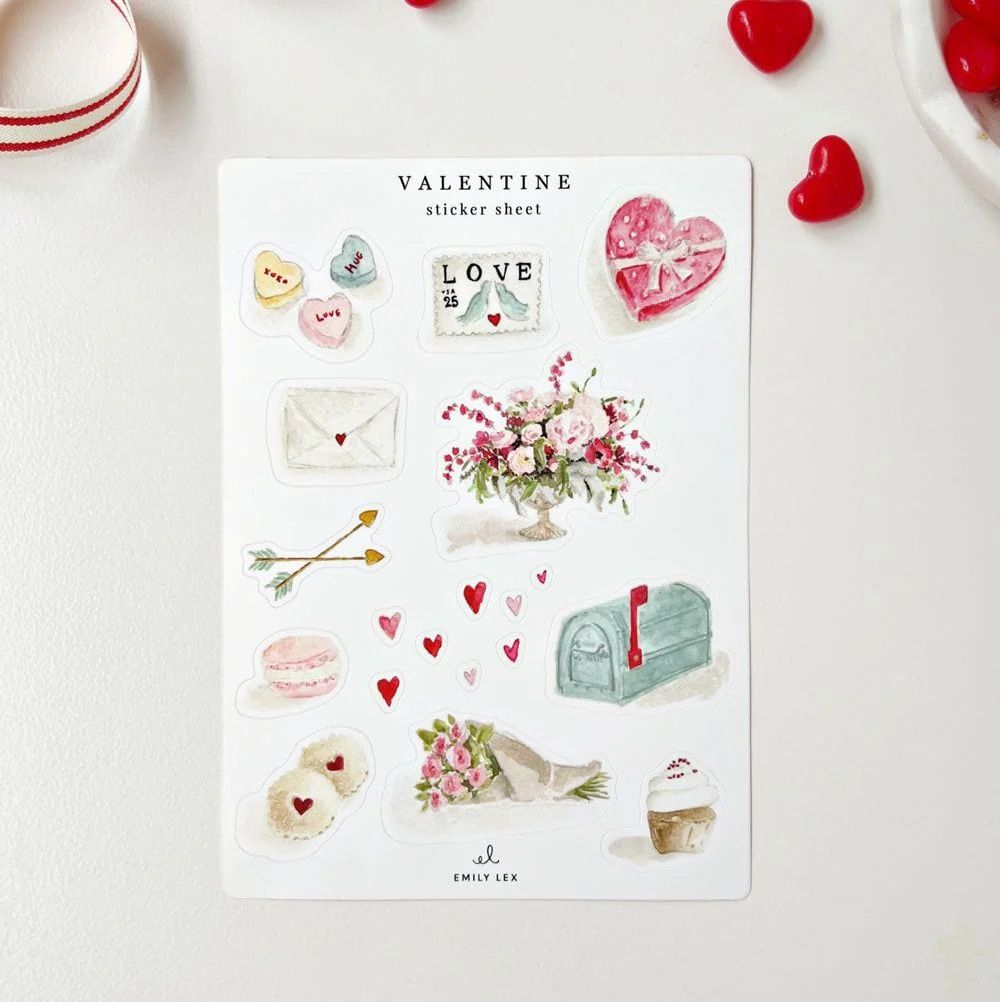 Emily Lex - Valentine Sticker Sheets Set of 2