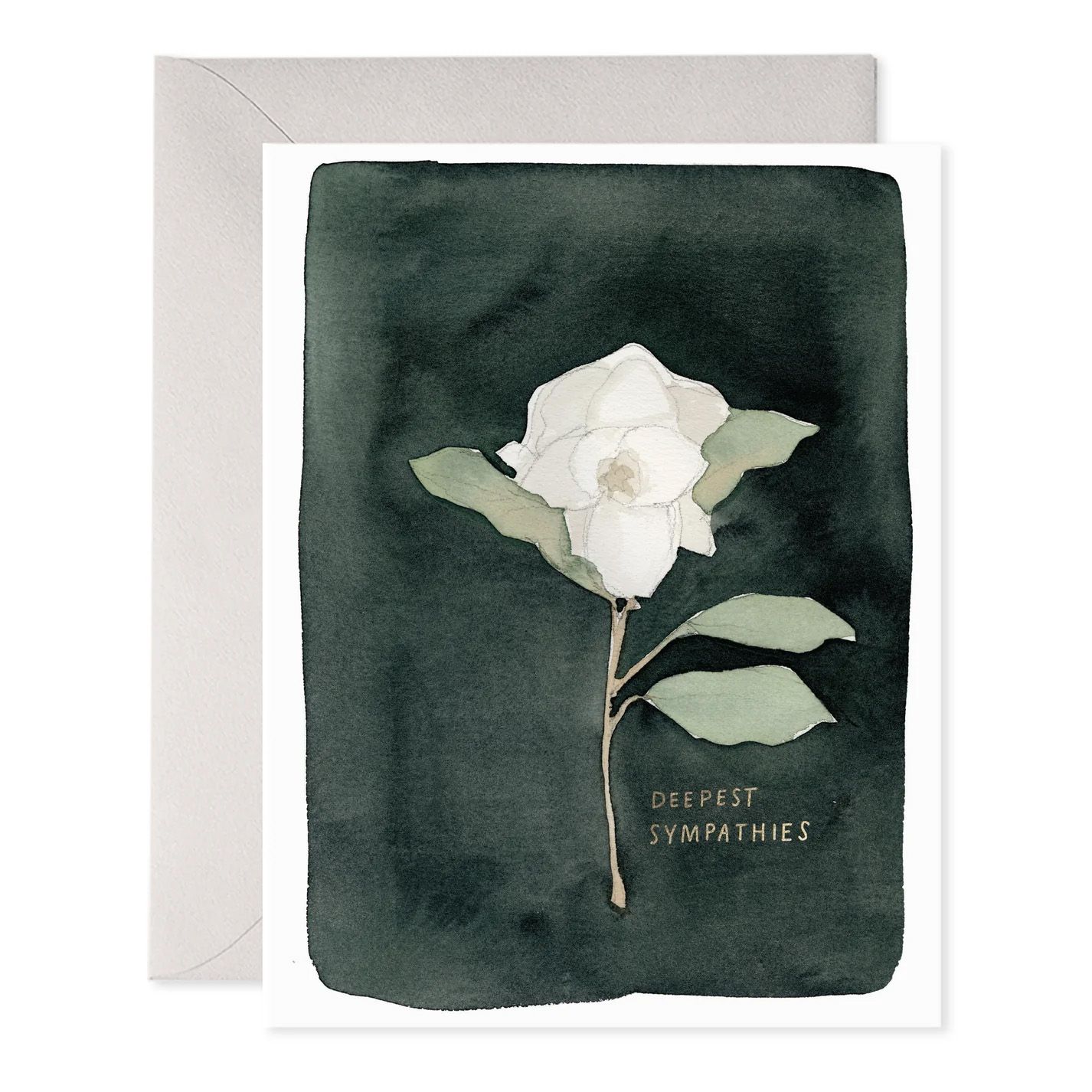 White Flower Sympathy Greeting Card